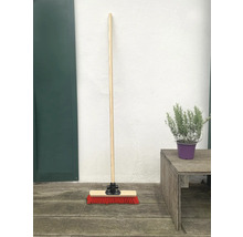 Bürste mit Holzstiel und roten Borsten