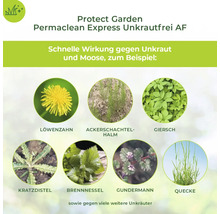 Das Produkt wirkt gegen Löwenzahn, Acker-Schachtelhalm, Giersch, Kratzdistel, Brennnessel, Gundermann und Quecke.