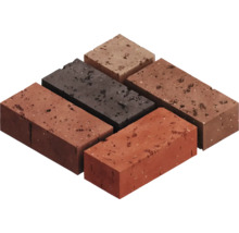 Verschiedenfarbige Klinkerziegel im Detail