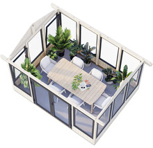Pavillon Palmako Isabella 10,9 m² 401 x 303 cm natur