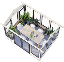 Pavillon Palmako Isabella 10,9 m² 401 x 303 cm tauchgrundiert grau