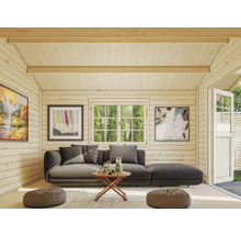 Gartenhaus Palmako Sally 10,2 m² inkl. Fußboden 362 x 440 cm dunkelgrau-weiß