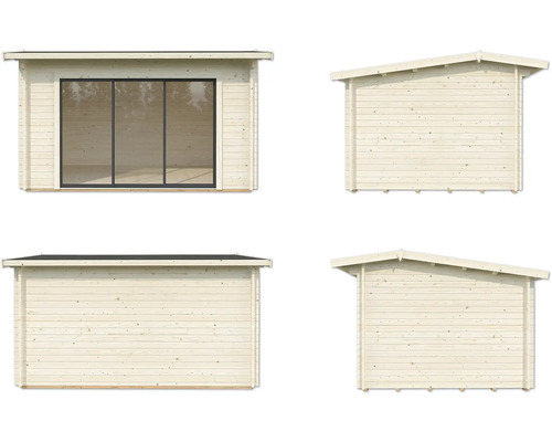 Gartenhaus aus Holz mit Schiebetür