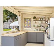 Marktstand Palmako Kira 7,7 m² inkl. Fußboden 355 x 290 cm weiß