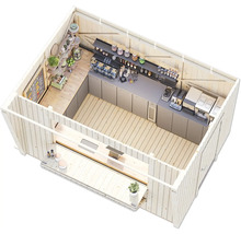 Marktstand Palmako Kira 7,7 m² inkl. Fußboden 355 x 290 cm weiß