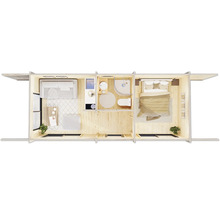 Gartenhaus Palmako Cecilia 21,8 m² inkl. Fußboden 1030 x 460 cm natur