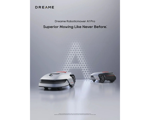 Zwei Dreame Robotermäher A1 Pro auf einer ebenen Fläche