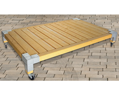 Holzpodest mit Rollen für den Außenbereich