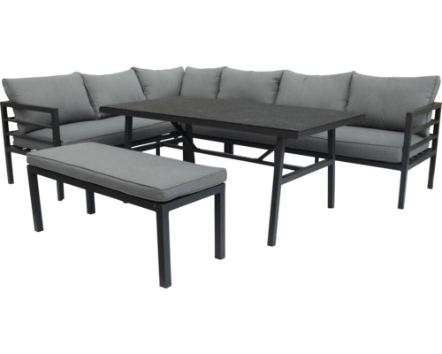 Gartenmöbelset mit Ecksofa, Tisch und Bank