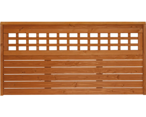 Holzzaunelement mit Latten und Gitter
