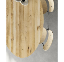 Holz Esstisch mit Stühlen von oben