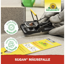 Sugan Mäusefalle mit Köder und Neudorff Logo