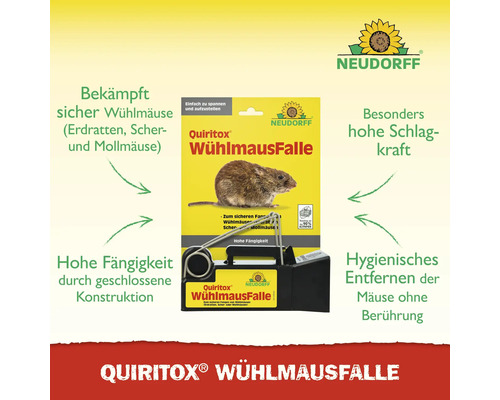 Quiritox Wühlmausfalle zur Bekämpfung von Wühlmäusen