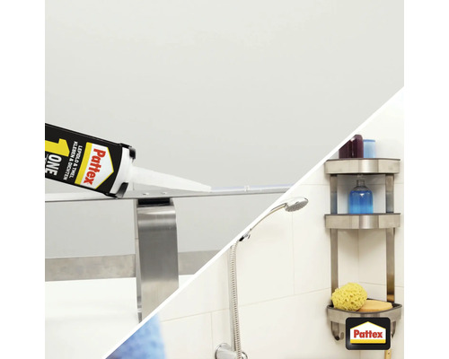 Anwendung von Pattex Kleben Dichten One im Badezimmer