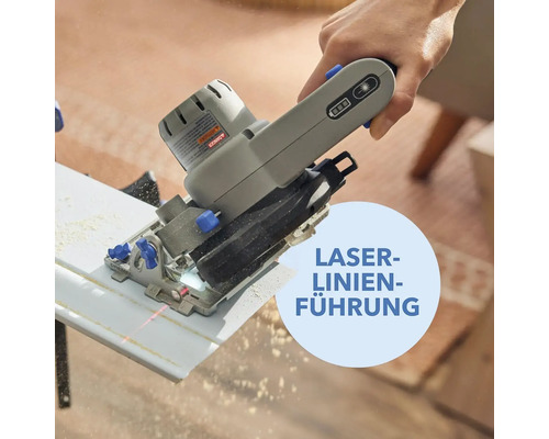 Kreissäge mit Laserlinienführung im Einsatz