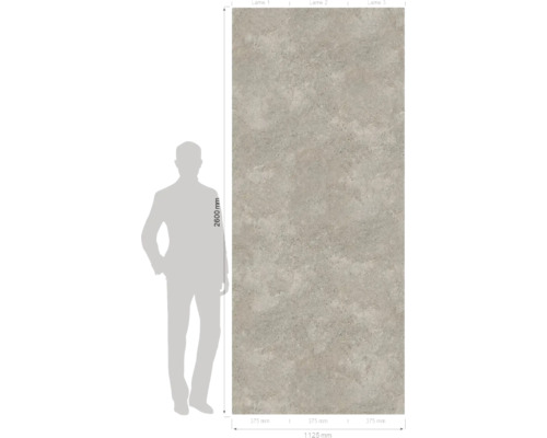 Dekorplatte mit Betonoptik, 2600x1125 mm