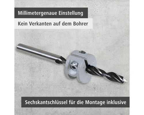Bohrer mit Tiefenanschlag für präzises Bohren