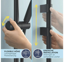 Duschstangenset mit flexibler Höhenverstellung und einfacher Installation