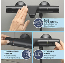 Aufputz-Brausethermostat mit Sicherheitsfunktionen gegen Verbrühungen und mit Kühltechnologie