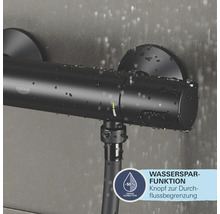 Schwarze Grohe Duscharmatur mit Wassersparfunktion