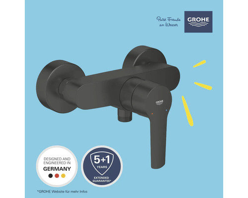 Schwarze Grohe Armatur für die Wandmontage