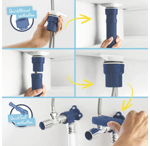 Montageanleitung für ein Siphon mit Schnellmontagesystem und Werkzeug