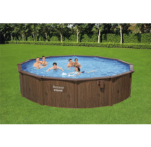 Bestway Hydrium Stahlwandpool mit Personen im Garten