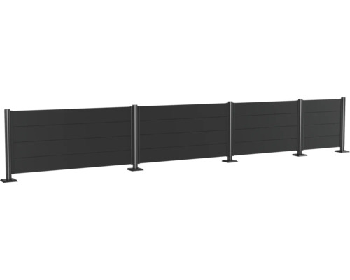Garten Sichtschutzzaun mit Pfosten und horizontalen Paneelen