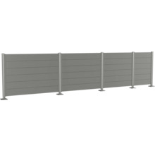 Sichtschutzzaun aus Aluminium mit horizontalen Lamellen
