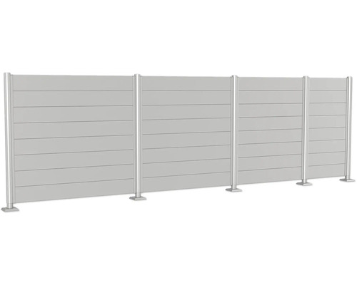 Gartenzaun aus Aluminium mit horizontalen Lamellen