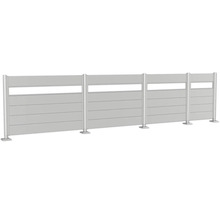 Sichtschutzzaun aus Aluminium mit horizontalen Lamellen