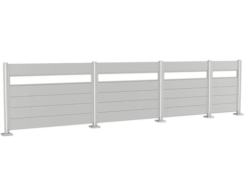Sichtschutzzaun aus Aluminium mit horizontalen Lamellen