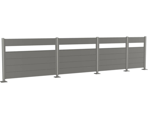 Sichtschutzzaun mit waagerechten Elementen und Pfosten