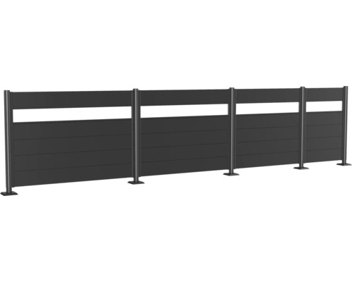 Sichtschutzzaun mit horizontalen Lamellen und Pfosten für den Garten