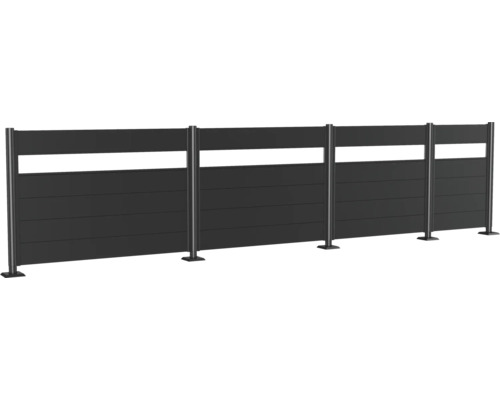 Sichtschutzzaun mit Pfosten und horizontalen Elementen für den Garten