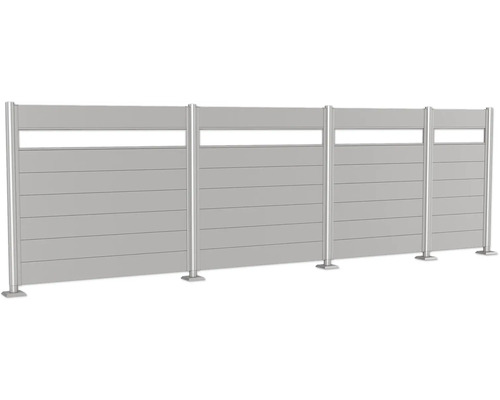 Gartenzaun aus Aluminium mit horizontalen Lamellen