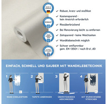 Rolle überstreichbare Vliestapete mit Anwendungsanleitung und Produkteigenschaften
