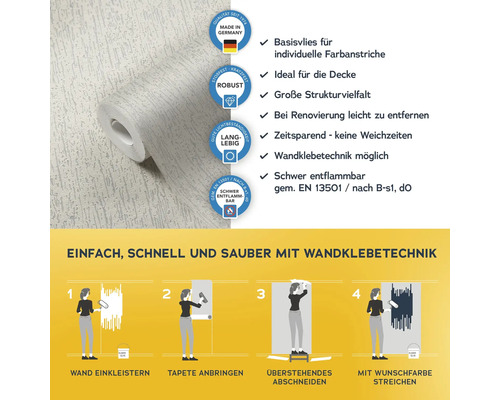 Rolle Tapete mit Informationen zu Eigenschaften und Verarbeitung
