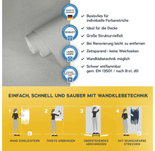 Vliestapete mit Anwendungsanleitung und Produkteigenschaften