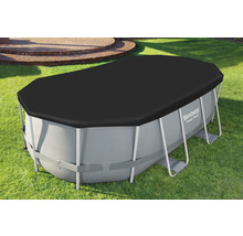 Bestway Frame Pool mit Abdeckung auf einer Rasenfläche