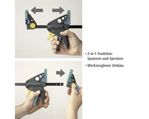 Wolfcraft Einhandzwinge zum Spannen und Spreizen