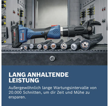 Bosch Akku-Kabelschneider mit verschiedenen Kabelquerschnitten