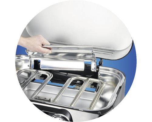 Gasgrill mit abnehmbarem Warmhalterost