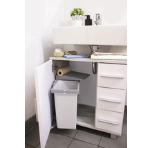 Waschbeckenunterschrank mit offenem Mülleimerfach und Schubladen