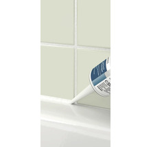 Auftragen von Silikon aus einer Kartusche auf eine weiße Oberfläche