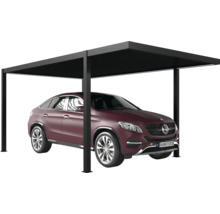 Auto unter einem schwarzen Carport