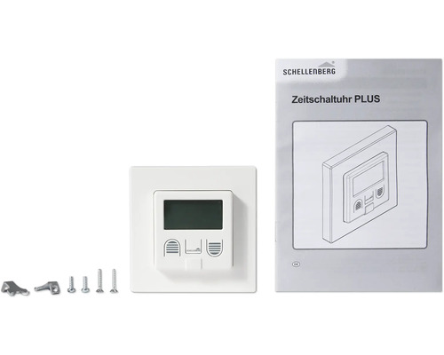 Schellenberg Zeitschaltuhr Plus mit Montagezubehör und Bedienungsanleitung