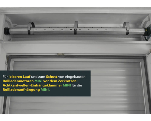 Rollladen mit Achtkantwelle und Einhängeklammer