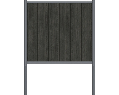 Zaunelement aus Holz und Metall