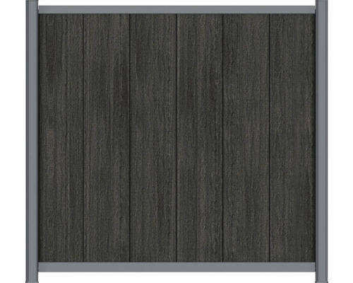 Sichtschutzzaun aus Holz und Aluminium